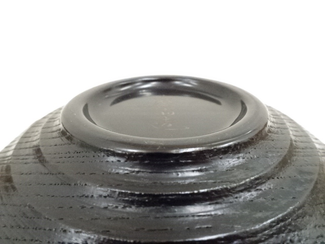 塗師　木村表斎　黒漆　利休形　縁高重　五段　共箱　V　R9124B 塗師 木村表斎 黒漆 利休形 縁高重 五段 共箱 V